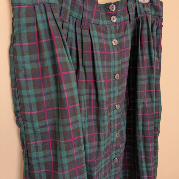 VINTAGE 1990s Truly Yours plaid skirt button front elastic back 22W EUC - Picture 2 of 7